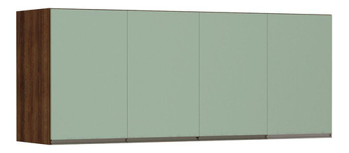 Maleiro Ponte Casal 4 Portas 165 Cm Dourado C/ Verde