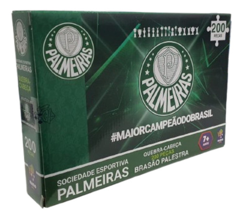Quebra Cabeça Colecionável Palmeiras Brasão Palestra 200 Pçs