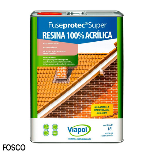 Resina Acrílica Fuseprotec Super Resistência À Água 18l Cor Incolor - Acabamento Fosco