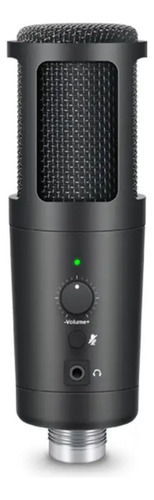 Microfone Live Usb Podcast Recording Com Volume E Mute Cor Preto
