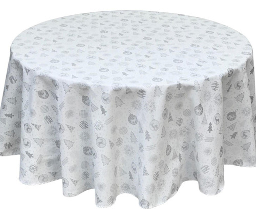 Toalha De Mesa Redonda Enfeites De Natal Em Jacquard D160cm