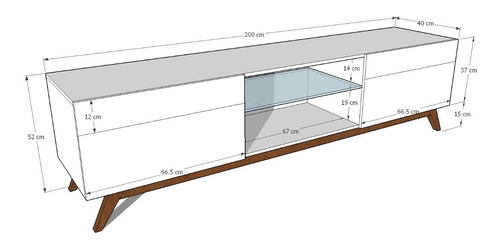 Imagen 2 de 9 de Mueble De Tv En Madera Lacado Ref Rack41