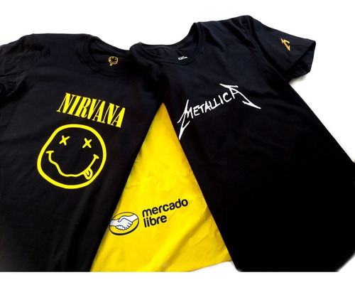 Duo Playeras De Rock Metallica - Nirvana Premium