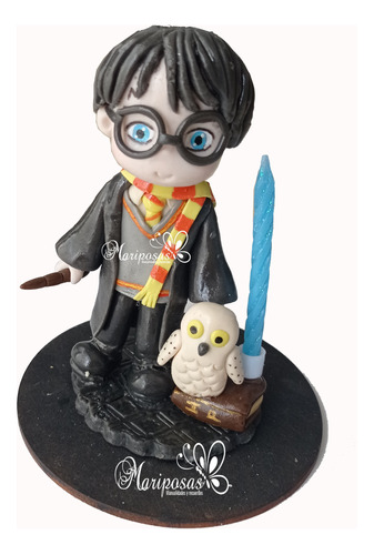 Cake Topper Harry Potter Vela Pastel Pasta Flexible