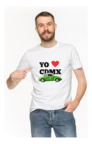 Playera Yo Amo Cdmx Df Vocho Taxi Verde Punch