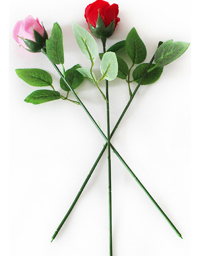Hojas Para Flores Eternas, Tallo De Rosa Artificial, 40 Unid