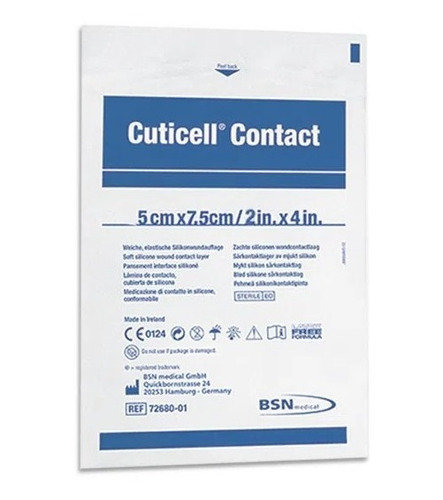 Curativo Tela De Silicone Cuticell Contact 5 Cm X 7,5 Cm 