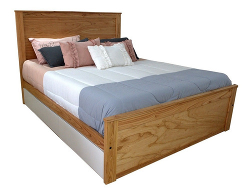 Cama De 2 Dos Plazas Laqueada Respaldo Madera Blanca 160x190