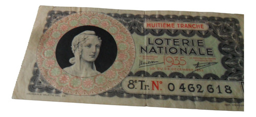 Billete Lotería Italia 1935