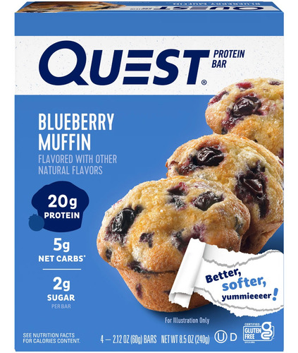 Quest Protein Bar Blueberry Mufin 4 Pz