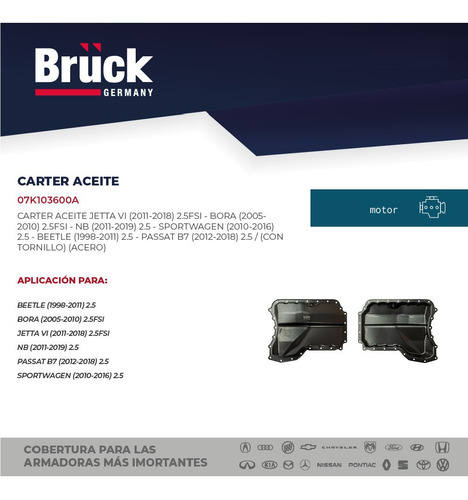 Carter Aceite Jetta 2014 2.5 20v 07k103600a