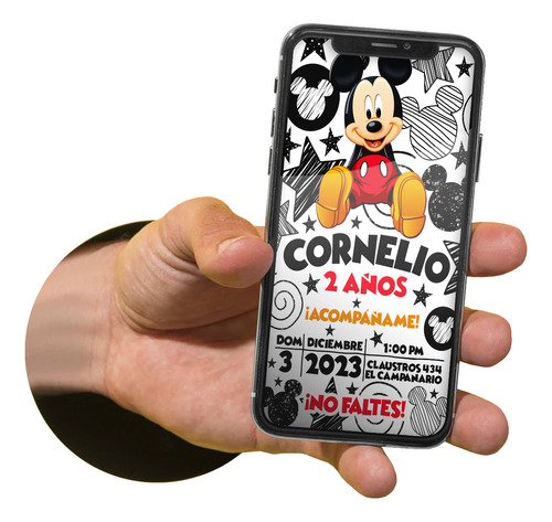 Invitación Digital Mickey Mouse Personalizada