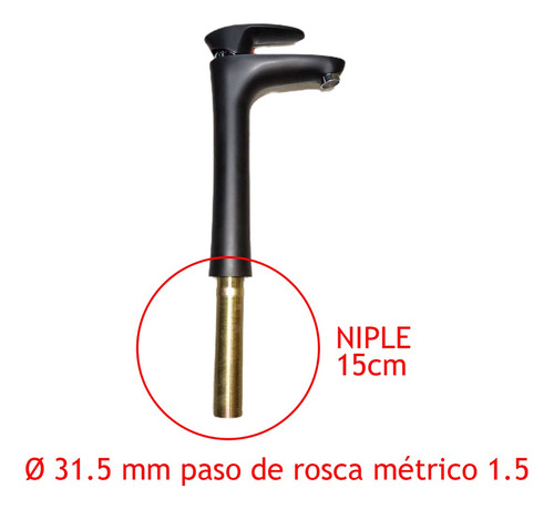 Niple Roscado De Fijación Extra Larga Para Monocomando
