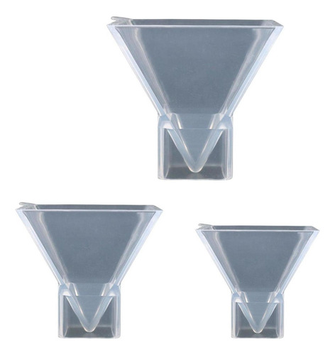 3 Moldes De Silicona Transparentes Para Pirámides, Moldes