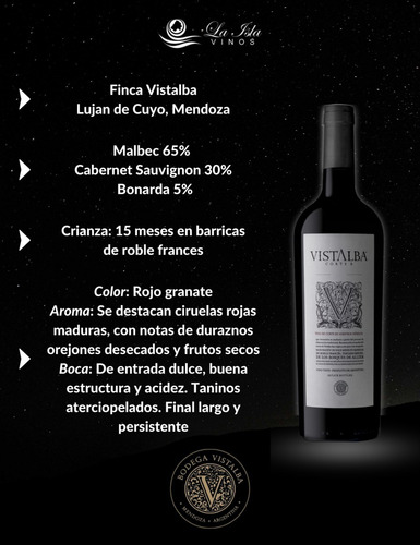 Imagen 3 de 10 de Vino Vistalba Corte B Caja X 6 X 750ml. - Cuotas