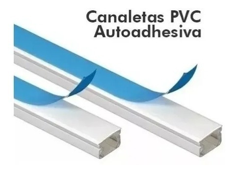 Canaleta Plastica 40x25, Blanca Con Autoadhesivo De 2 Metros