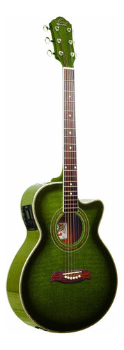 Guitarra Electroacústica 6 Cuerdas Oscar Schmidt Og10cef Color Verde Transparente