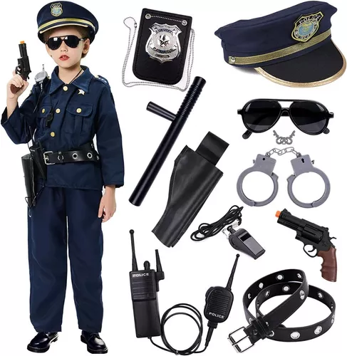 Accesorios de disfraz de policía con caja de regalo para niños