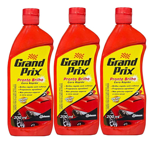 Grand Prix Pronto Brilho 200ml Johnson Cera Liquida 3 Unid