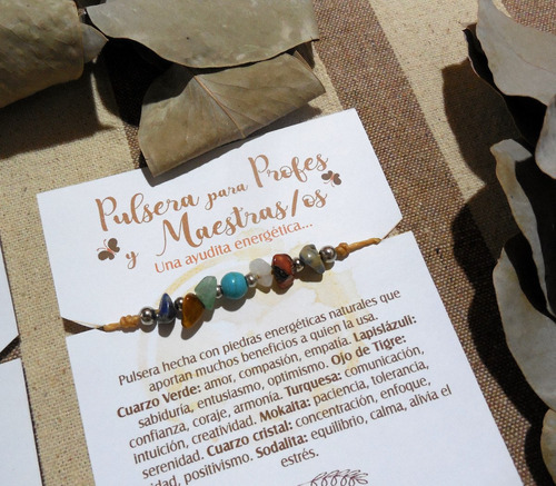 Pulsera P/profes Y Maestras/os - Piedras Naturales -p/regalo