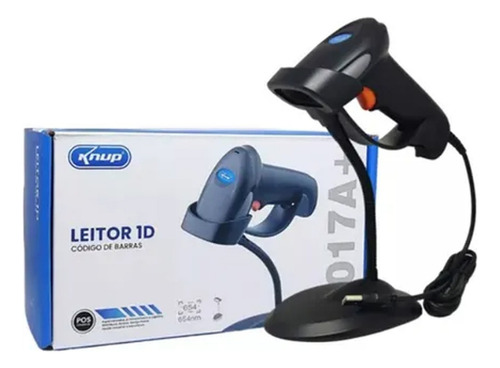 Leitor De Código De Barras 1d Com Suporte E Fio Usb 1.8m Cor Preto