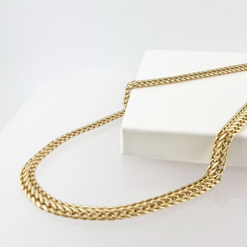 Conjunto Lacraia Colar 60 Cm E Pulseira 21 Cm7.4 Ouro 18k