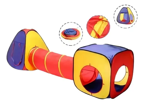 Benebomo Tienda Túnel Infantil 3 En 1 Con Piscina De Bolas – Carpa, Túnel Y Piscina, Plegable, Para Interior Y Exterior, De 3 A 7 Años