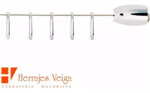 Imagen 2 de 9 de Tensor Para Cortina De Baño Veiga - Modelo Oslo Cromado
