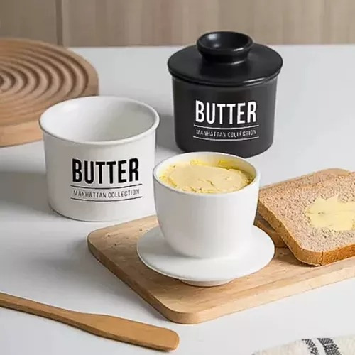 Manteigueira Francesa Cerâmica 240ml Porta Manteiga Manhatan