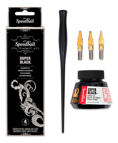 Set De Bolígrafo Y Tinta Para Caligrafía Speedball 4 Piezas