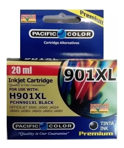 Tinta 901 Xl Negra Alternativa Pacific Color 20 Ml Envío Inc