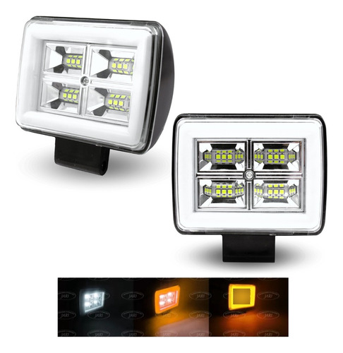 Par Faro Dually 12 Led Estrobo Aro Gel Cob Varios Colores