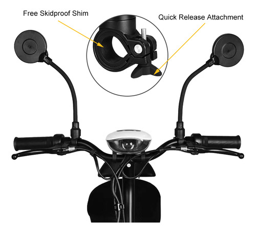 Espejo De Bicicleta Con Manillar Giratorio Y Flexible Para V