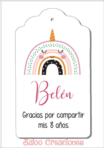 Imagen 6 de 8 de Tags Etiquetas Personalizadas Arcoiris X10