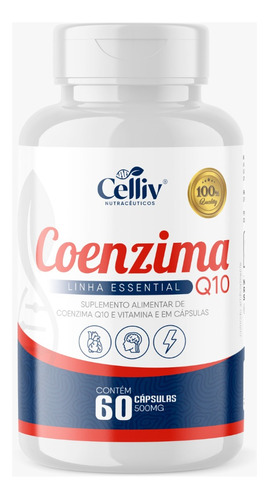 Coenzima Q10 Com Vitamina E 60 Cápsulas 500mg (ubiquinona) Sabor Sem Sabor