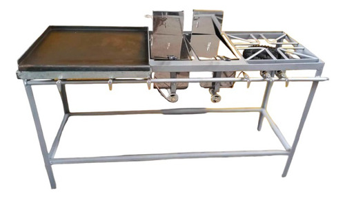 Cocina Plancha 2 Freidoras Y 1 Hornilla Con Quemador Doble