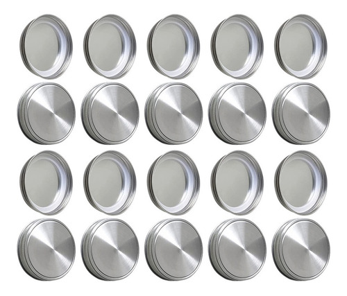 20 Tapas De Vidrio Para Tarros Selladas Con Tapa Plateada