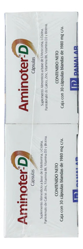 Aminoter D Suplemento Caída De Cabello Vitamina D 2 Piezas Sin Sabor