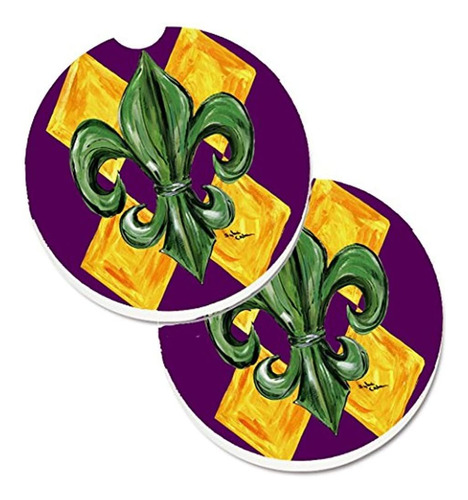 Tesoros De La Caroline Mardi Gras Flor De Lis Morado Verde Y