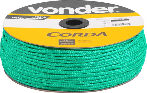 Corda Multifilamento Trançada 5mm 250m Verde Vonder