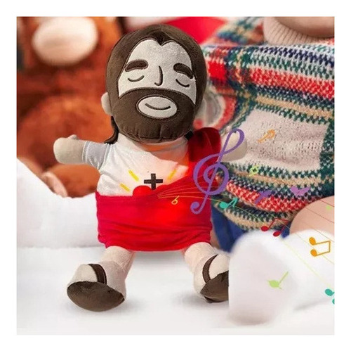 2 Piezas De Peluche Navideño De Jesús Que Respira Con Luces