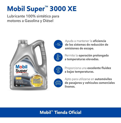 Imagen 3 de 6 de Mobil Super 3000 Xe 5w-30, 4lt