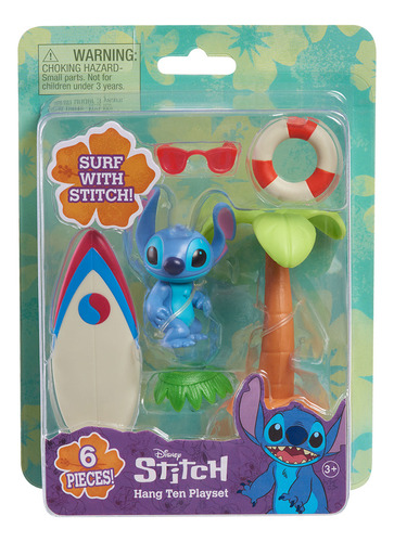 Figura Stitch Conjunto De Brincar Hang Ten Sunny 3990