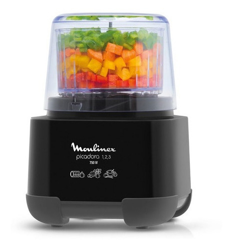 Imagen 3 de 4 de Picadora 123 Negra Moulinex Ad601858 Negro 300 Ml