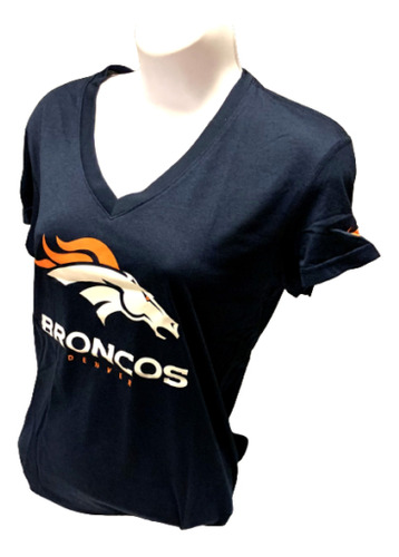 Nike Dri Fit Women's Denver Broncos Navy Short Sleeve Sh Eep