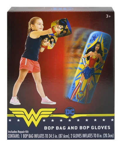 Wonder Woman - Saco De Boxeo Con Guantes Para Niños, Bolsa.