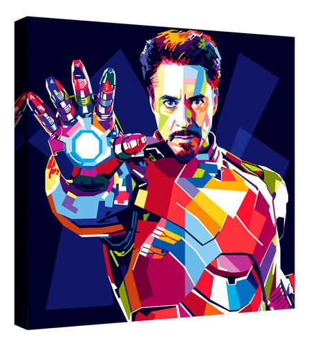 Cuadro Decorativo Canvas Moderno Tony Stark N° 5 90x90cm