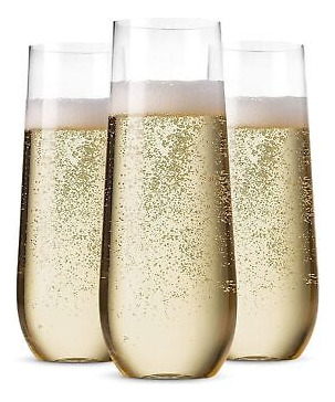 Munfix 36 Pack Stemless Plastic Champagne Flutes Disposa Ssb