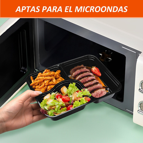 Caja De Almuerzo Pp Recipientes Desechables Con Tapa 20 Pzs