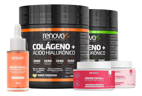 2 Colágenos + Retinol + Resveratrol + Vitamina C - Renova Be Sabor 1 Tangerina - 1 Limão